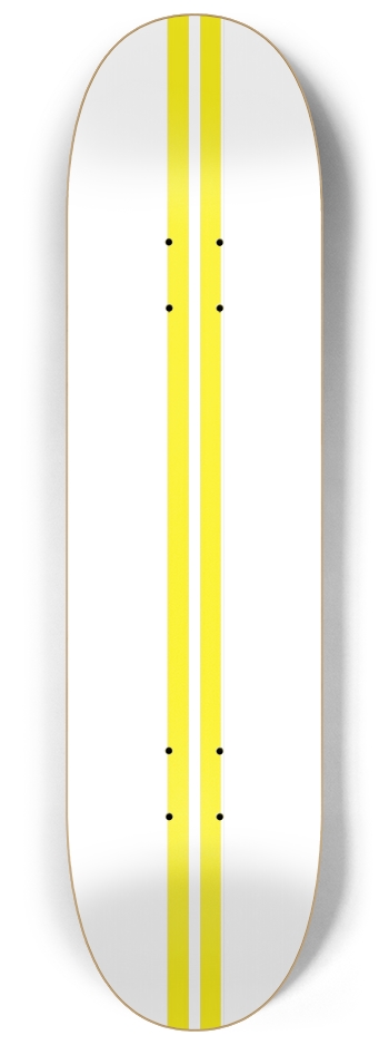 Partial Deck Saffron Yellow & White Stripes 8-1/4 Skateboard Deck