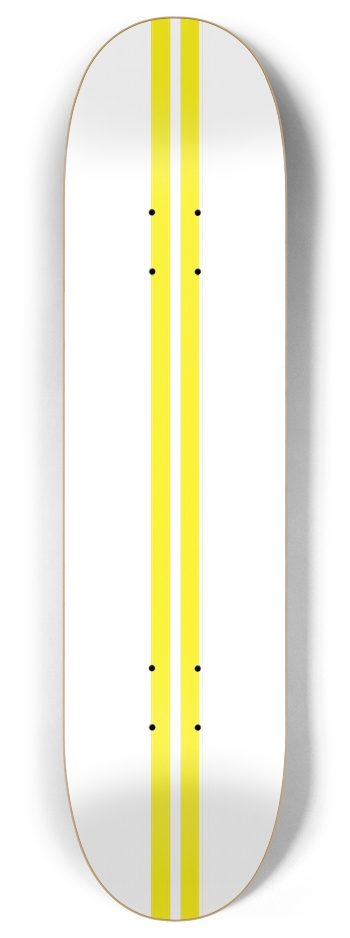Partial Deck Saffron Yellow & White Stripes 8 Inch Skateboard Deck