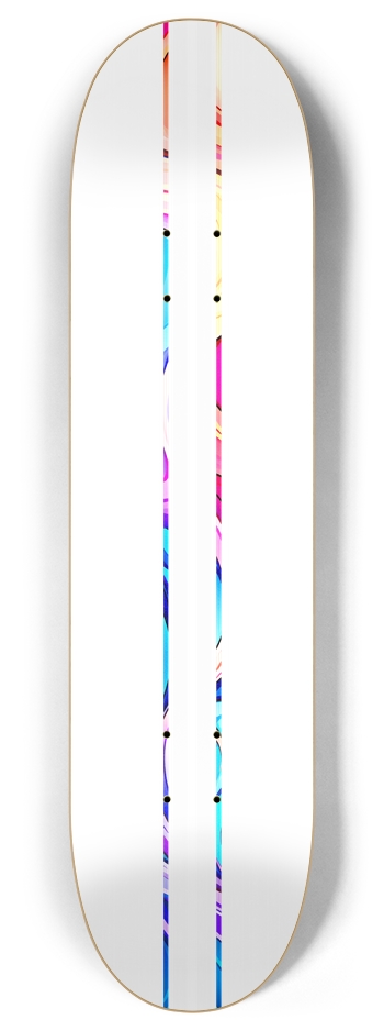 Partial Deck Rainbow & White Stripes 8 Inch Skateboard Deck