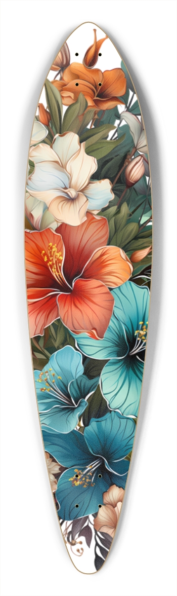 Partial Deck Hawaiian Bouquet 2 Pintail Longboard