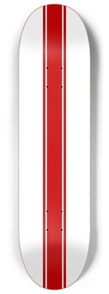 Partial Deck Red Stripes 8-1/4 Skateboard Deck