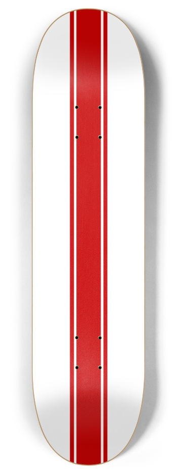 Partial Deck Red Stripes 8 Inch Skateboard Deck