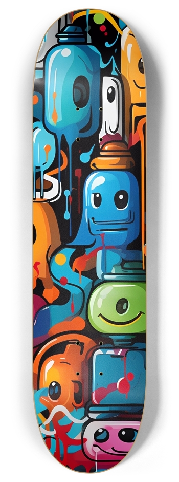 Weird AI Graffiti 3 8 Inch Skateboard Deck