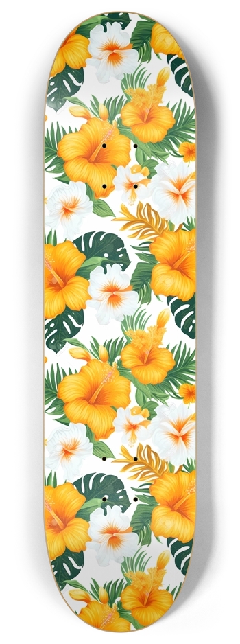 Hawaiian Hibiscus 1 8 Inch Skateboard Deck