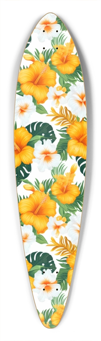 Hawaiian Hibiscus 1 Pintail Longboard