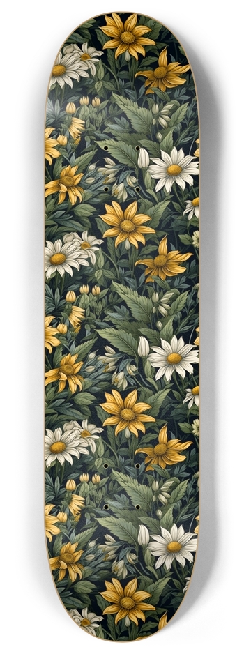 Wild Daisies 8 Inch Skateboard Deck