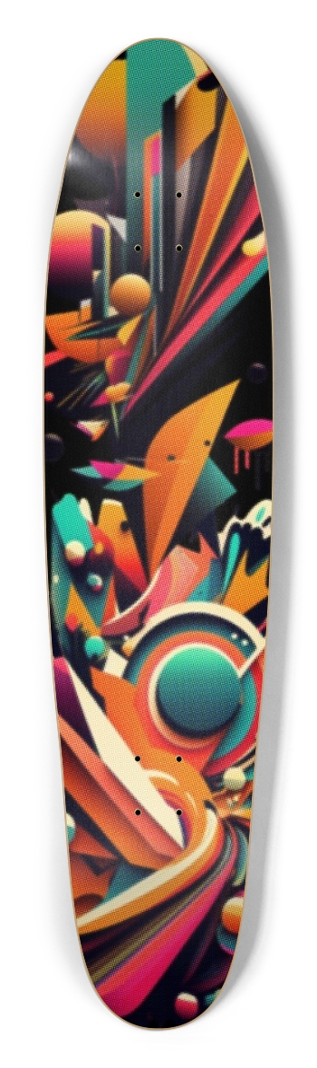 Abstract Tones Longboard Shape