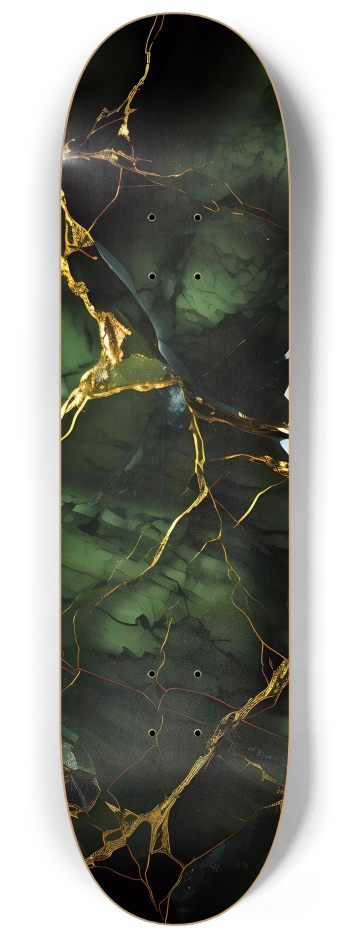 Dark Green Marble 8-1/4 Skateboard Deck
