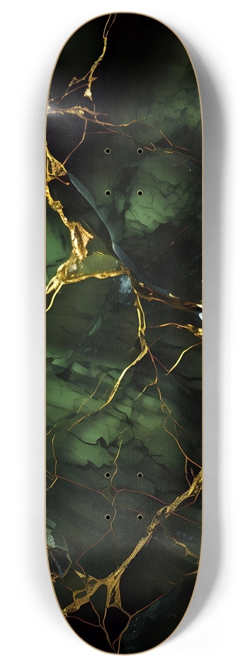 Dark Green Marble 8 Inch Skateboard Deck