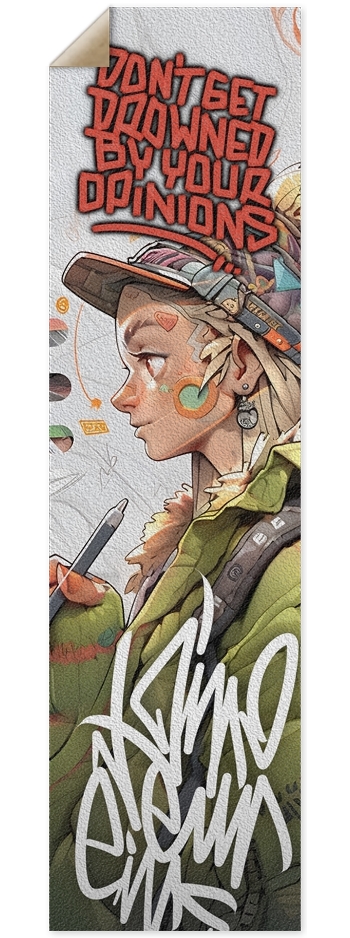 Don't drown in your opinions 9 x 33 Inch Griptape