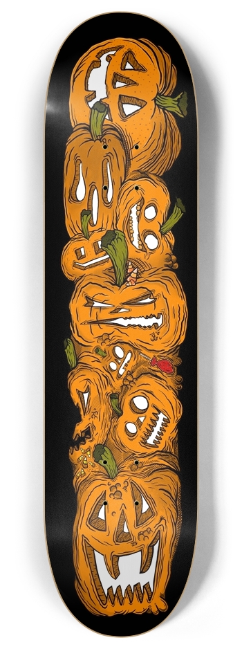 Stacked Jack-o'-lanterns 8 Inch Skateboard Deck