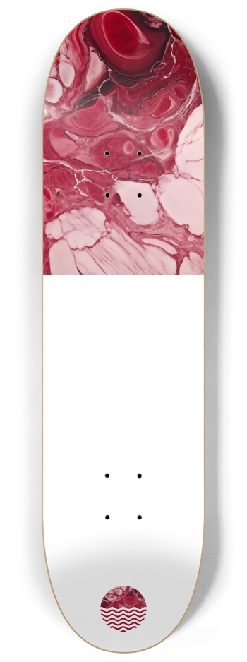 Red Marble 8-1/4 Skateboard Deck
