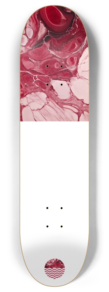 Red Marble 8 Inch Skateboard Deck