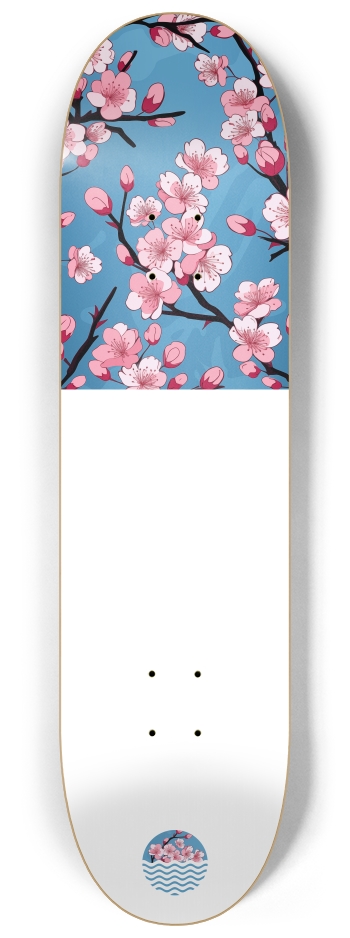 Cherry Blossoms 8-1/4 Skateboard Deck
