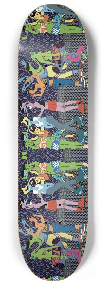 Galactic Glide: Celestial Skaters 8-1/4 Skateboard Deck