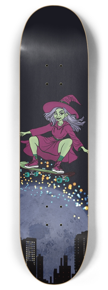 Midnight Magic: Witch's Moon Ride 8 Inch Skateboard Deck