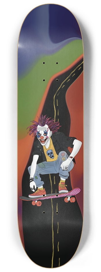 Whimsy Street: Clown Chaos 8-1/4 Skateboard Deck
