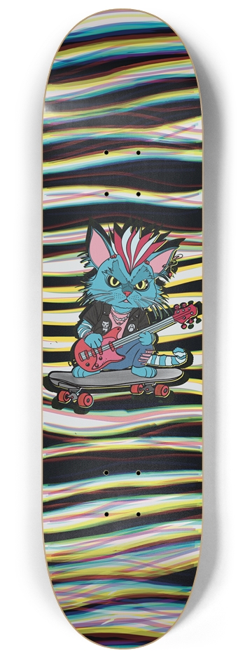 Blue Blitz: Punk Paws Shred 8-1/4 Skateboard Deck