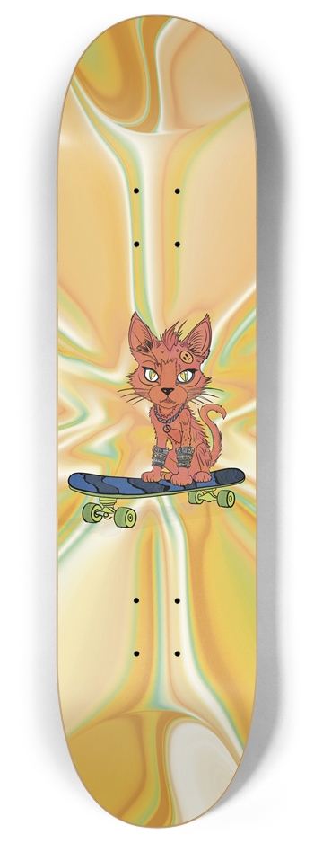 Orange Fury: Punk Paws Skate 8 Inch Skateboard Deck