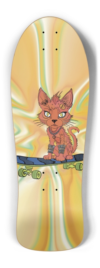Orange Fury: Punk Paws Skate Old School Shape