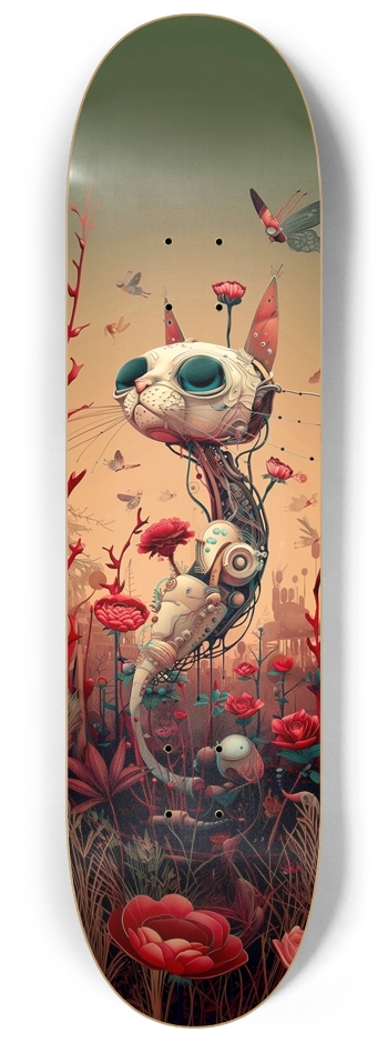 Robot space cat 8-1/4 Skateboard Deck
