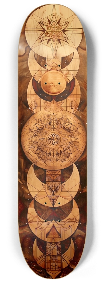 Cosmic pyrography 8-1/4 Skateboard Deck