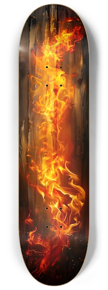 Fire on wood deck 8-1/4 Skateboard Deck