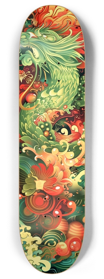Green Dragon 8 Inch Skateboard Deck