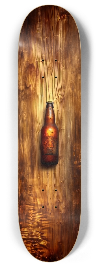 Vintage beer bottle on wood 8 Inch Skateboard Deck