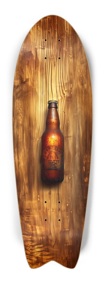 Vintage beer bottle on wood