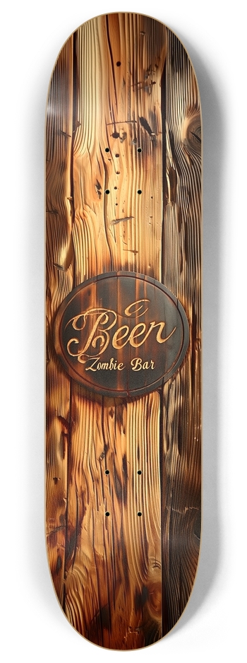 Vintage beer label on wood 8 Inch Skateboard Deck
