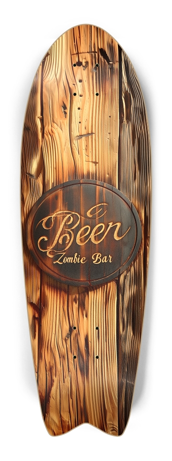 Vintage beer label on wood