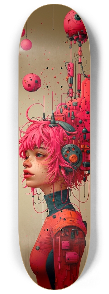 Cosmic cyber pink girl 8-1/4 Skateboard Deck