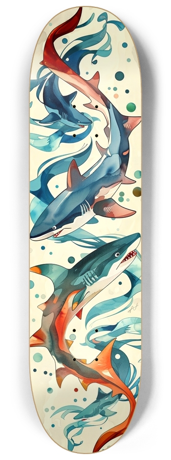 Sharks 8-1/4 Skateboard Deck