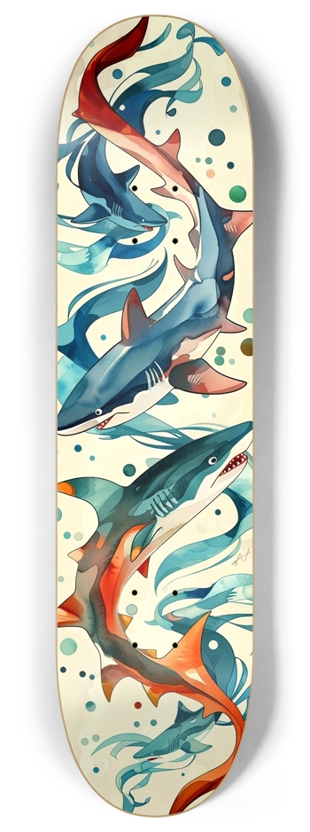 Sharks 8 Inch Skateboard Deck