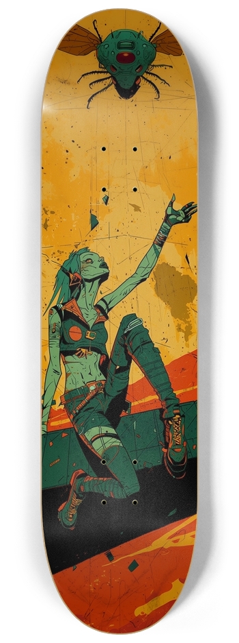 Cyberpunk girl art 8-1/4 Skateboard Deck
