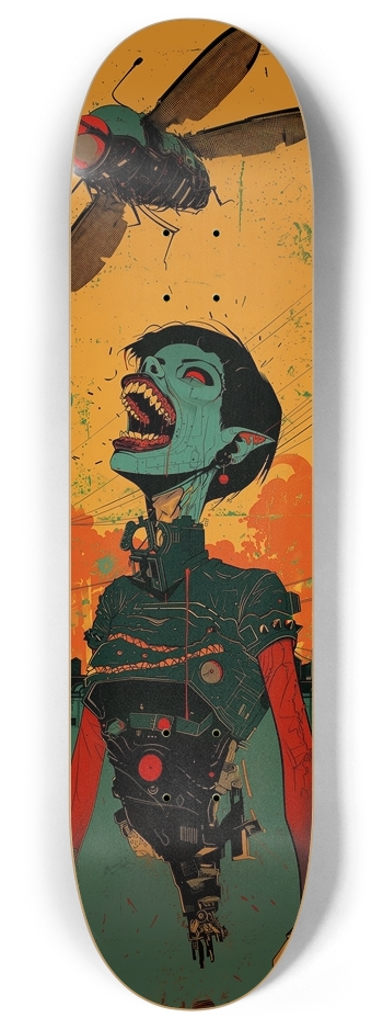 Cyber punk zombie girl 8 Inch Skateboard Deck