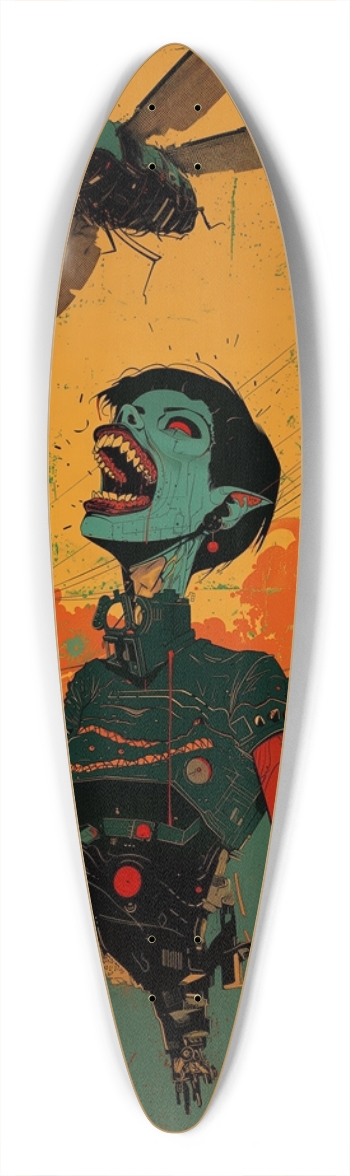 Cyber punk zombie girl Pintail Longboard