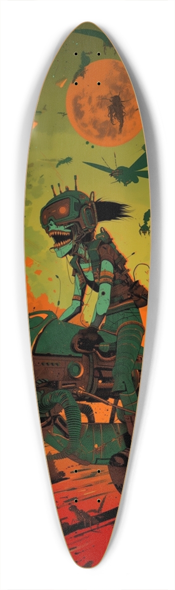 Monster punk girl art Pintail Longboard
