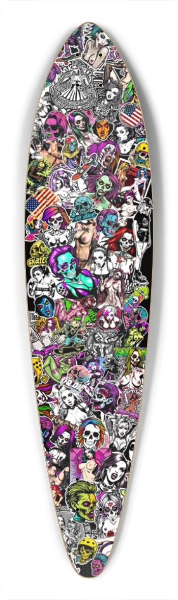 Zombie punk girls stickers pattern