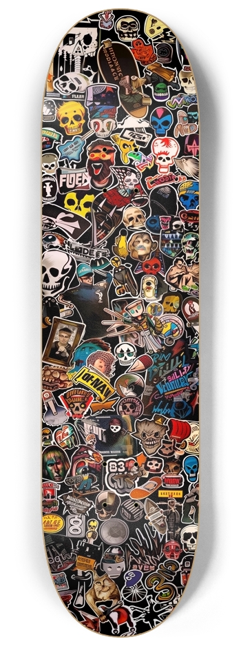 Punk skull stickers pattern 8-1/4 Skateboard Deck