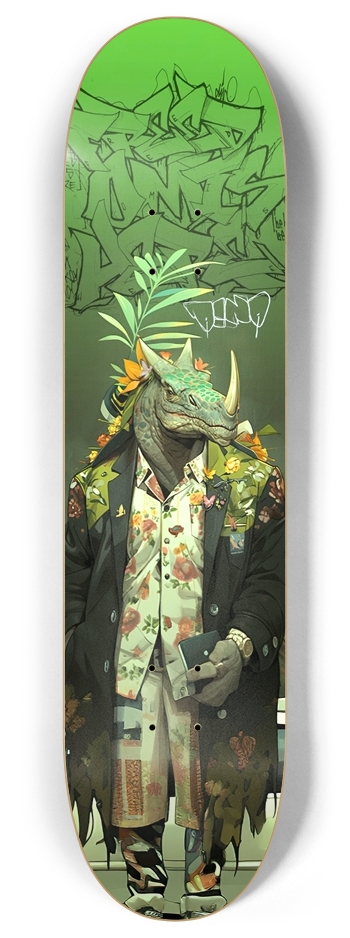 Rhinosaurs green (Freedom is here) 8 Inch Skateboard Deck