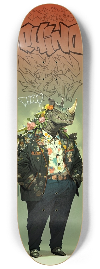 Rhinosaurs red 8-1/4 Skateboard Deck