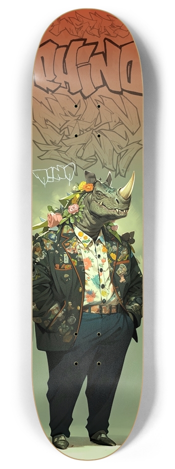 Rhinosaurs red 8 Inch Skateboard Deck
