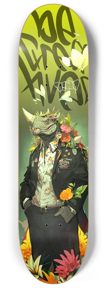 Rhinosaurs yellow. (be creative) 8-1/4 Skateboard Deck