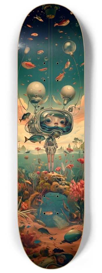Bubble kid in space art 8-1/4 Skateboard Deck