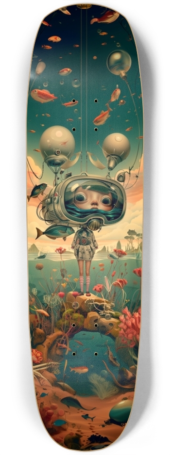Bubble kid in space art Square Nose