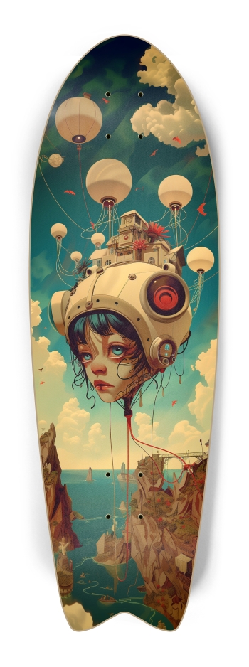 Cyborg head girl illustration