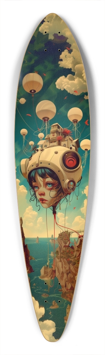 Cyborg head girl illustration