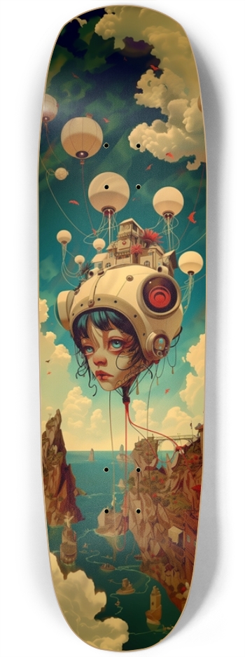Cyborg head girl illustration Square Nose